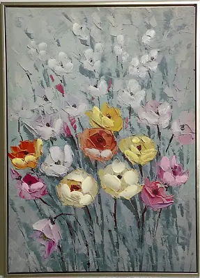 Paintings On Canvas Framed Wall Art Picture Lily 50cmx70cmx2.8cm • £7.50