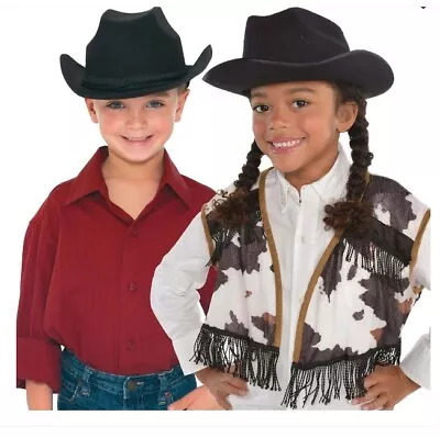 Costumes USA - Kids Cowboy Black Hat With Stampede Strings & Braided Trim  - New • $17