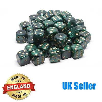 16mm Green Pearl Six Sided Spot Dice - Choose Quantity - D6 Game Dice  Wargaming • £2