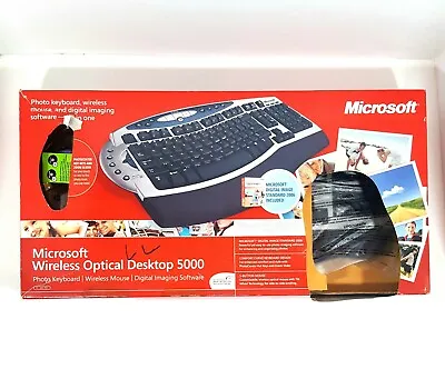 Microsoft Wireless Optical Desktop 5000 Keyboard Wireless Mouse Image Software • $39.90