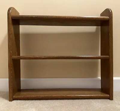 Vintage Wooden 3-Tier Display Wall Curio Shelf Rack W/ Oak Finish • $37.50