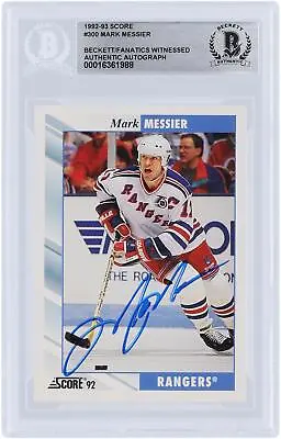 Signed Mark Messier New York Rangers Hockey Slabbed Card • $149.99