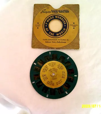 1940s Sawyer's View-Master Sun Valley Idaho Gold Foil Center Blue Reel #206 • $52