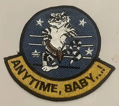 F-14 Tomcat Embroidered Patch Anytime Baby…! USN U.S. Navy Insignia • $8
