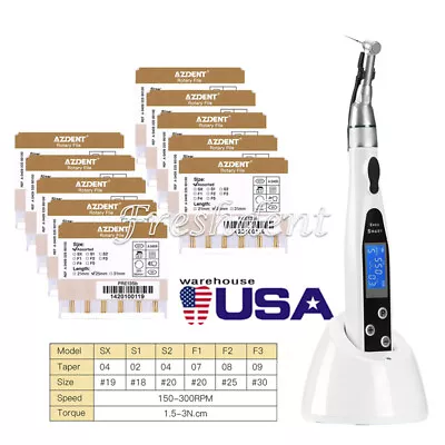 Dental Wireless LED 16:1 Endo Motor Treatment / 10Packs Root Niti Files • $142.44