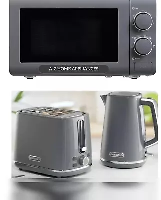 Daewoo Stirling 1.7L Jug Kettle 2 Slices Toaster 20L Manual Microwave Grey • £139.23