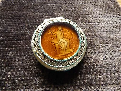 Vintage Max Factor Powder Compact Diana & Cupid Glass Intaglio Cameo 2  • $40