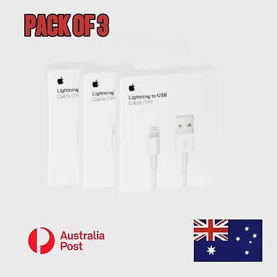 3x GENUINE Original Apple Fast Charger Cable For IPhone X 13 12 11 XS 8 7 • $17.39
