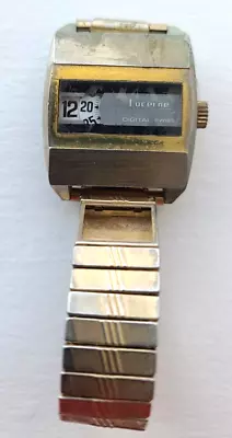 Vintage 1970s Lucerne Digital Swiss Men's Watch For Parts Or Repair. • $9.99