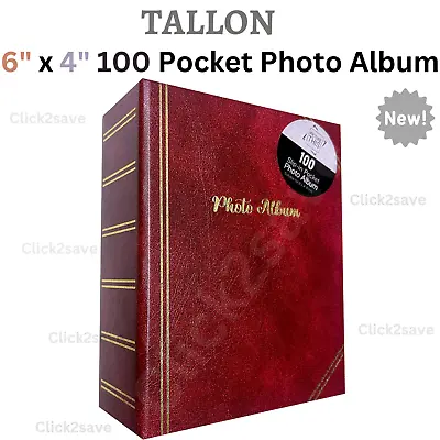 Tallon Plain Red 6 X4  100 Slip Pocket Photo Album Best Gift For All Festival • £5.89