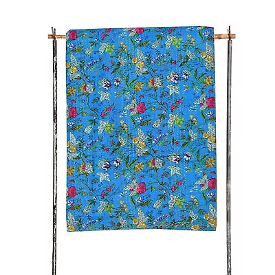 Indian Handmade Kantha Quilt Paisley Throw Reversible Bedspread Vintage Cotton • £44.41