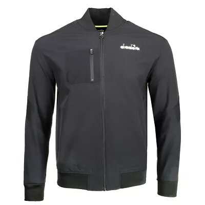 Diadora Challenge Full Zip Jacket Mens Black Casual Athletic Outerwear 176854-80 • $79.99