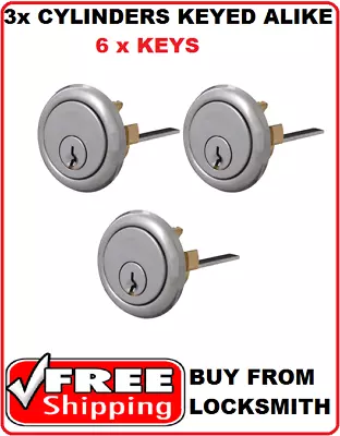 3x NIGHTLATCH 201 Rim Cylinder Barrel Suits Lockwood Yale WHITCO Locks - 6 X Key • $96.30