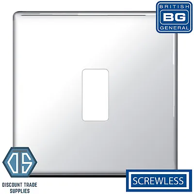 £4.99 • Buy BG Polished Chrome Screwless 1 Gang Metal Front Cover Plate RFPC1