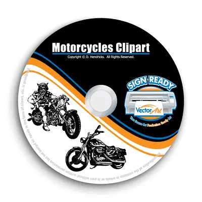 Motorcycle-chopper-biker Clipart-vector Clip Art-vinyl Cutter Plotter Graphic Cd • $24.95