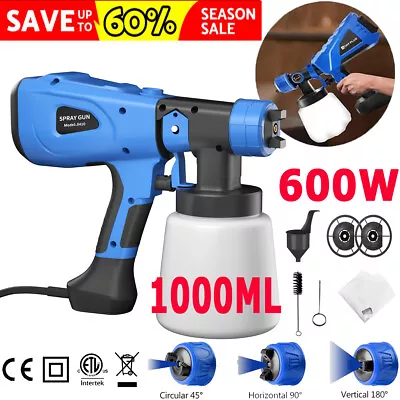 Electric Paint Sprayer Wagner Airless HVLP Handheld Spray Gun Garden Fence 600W • £45.71