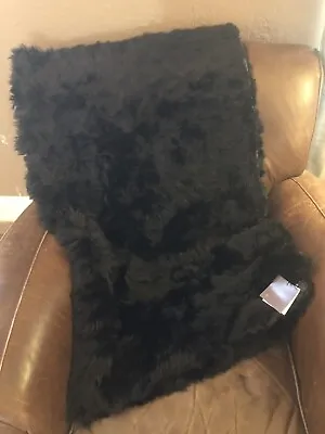 Restoration Hardware 50 X 60 SURI ALPACA FUR THROW Black  NWT Stunning! • $1345