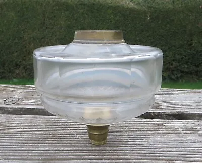 Antique Faceted Cut Glass Oil Lamp Font / Fount - As Found For Spares Or Display • £19.99