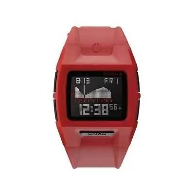 Nixon Mens Lodown II A289200 Red Silicone Quartz Surf Watch • $38.36