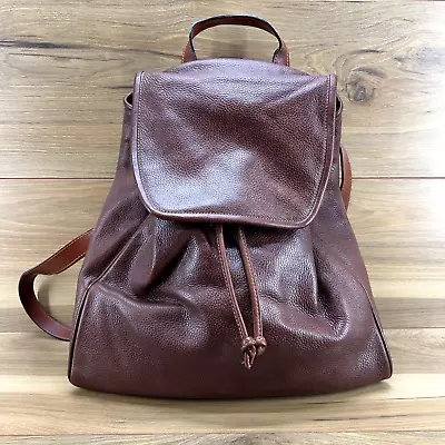 Francesco Biasia Backpack Handbag Brown Pebble Grain Leather Bag Italy • $39.88