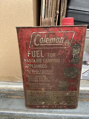Vintage Coleman Fuel 1 Gallon Can Empty Gas Liquid Stove Lantern Oil Station • $19