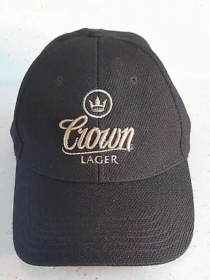 Crown Lager Beer Cap Hat Adjustable Black & Gold Embroidery Logo • $20