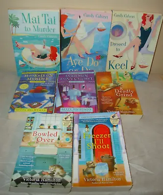 Cozy Mystery Book Lot Calvert Cruise Hechtman Crochet Hamilton Vintage Kitchen 8 • $29.89