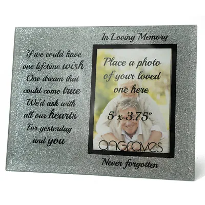 In Loving Memory Memorial Starry Silver Glitter Glass Photo Frame Never Forgotte • £11.49
