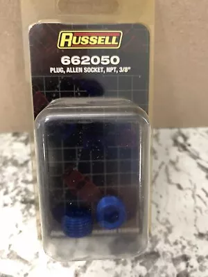 Russell 662050 Blue Anodized Aluminum 3/8  NPT Male Allen Socket Pipe Plugs • $10.95