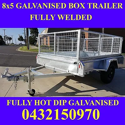 8x5 Box Trailer Fully Welded Fully Galvanised With Mesh Crate Heavy Duty • $2399