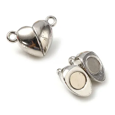 £4.39 • Buy 5 Magnetic Hearts - Antique Silver Tone - Connector Findings -16mmx11mm -J736795