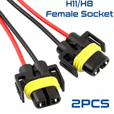 2x H11 Female Connector Harness Wire Pigtail For Headlight Low Beam Halogen Bulb • $8.99