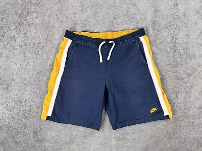 Vintage Nike Shorts Mens Extra Large Blue Yellow Striped Gym Exercise Gray Tab • $20