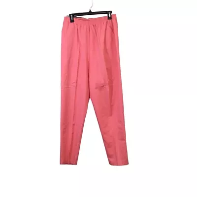 Cabin Creek Womens Pink Elastic Waist Flat Front Straight Leg Dress Pants Sz 18W • $14.39