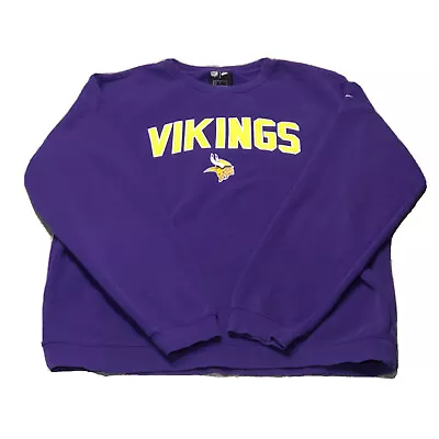 Minnesota Vikings Nike Crew Neck Sweatshirt Men's Size Large Purple Spell Out • $23.98