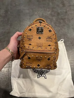 MCM Cognac Studded Viisetos Leather XMINI Backpack Book Bag NWT Retail:1030$ • $660