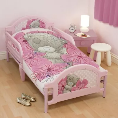 Junior Bed Tatty Teddy Precious Duvet Cover Set Me To You Bear Pink Flowers Grey • £28.99