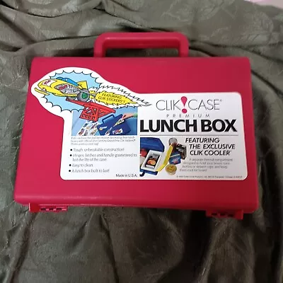 WOW!! VINTAGE 90's Clik Case Lunch Box & Drink Mini Cooler With Vintage Stickers • $19.99