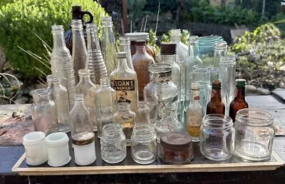 Vintage Glass Bottles Various Types & Sizes (Lot Of 42) • $40