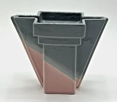 Pink & Gray OMBRE New Wave Postmodern Vase Vintage Memphis Milano Era Art Deco • $115