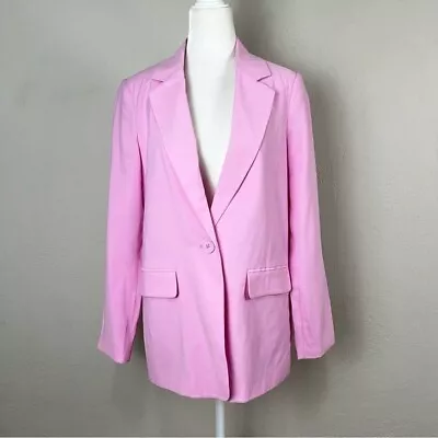 NEW Vero Moda Carmen Pink Bonbon Oversized Notched Blazer Jacket Size Small • $29.99