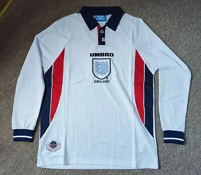 1998 England Home Retro Football Shirt Size Small Long Sleeve Men's. • £27