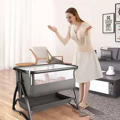 Baby Bedside Sleeper For Baby3-in-1 Baby Crib Bassinet Adjustable Height Safe*& • $118.99