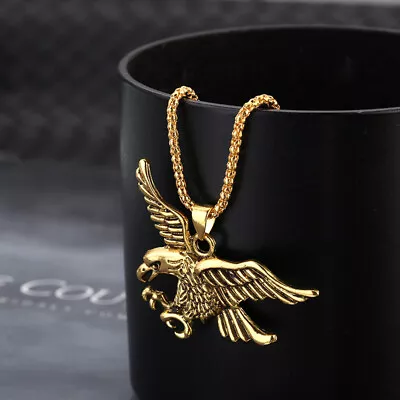 Men's Fashion Hiphop Eagle Pendant Necklace Long Chain 70 Cm / 27.6 In • $8.98