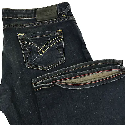 Von Dutch Vtg Jeans Size 32 Denim Flare Low Rise Dark Washed Pieced Pocket • $69.95