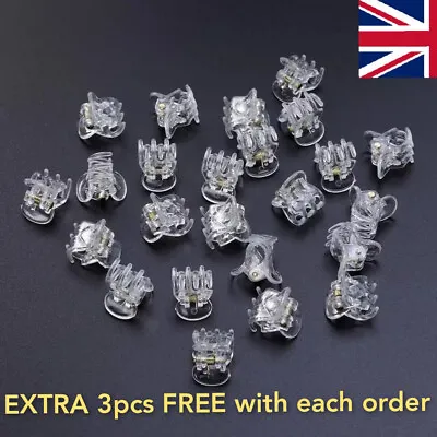 Mini Hair Claw Clips Clamp Clear Plastic Small Hair Clips Claw Grips Pins 1CM UK • £2.99