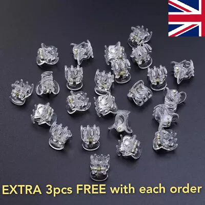 Mini Hair Claw Clips Clamp Clear Plastic Small Hair Clips Claw Grips Pins 1CM UK • £2.79