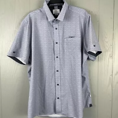 7 Diamonds Shirt Mens XL Blue Liberty 4 Way Stretch Woven Golf Casual Buttons • $34.99