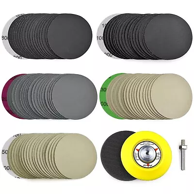 102Pcs 3  Sanding Discs Wet Dry Hook Loop Sandpaper Pads 800-5000 Grit For Drill • $18.36