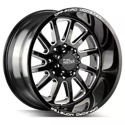 $1277.20 • Buy 20 Inch 20x10 Off Road Monster M17 Black Milled Wheels Rims 6x5.5 6x139.7 -19